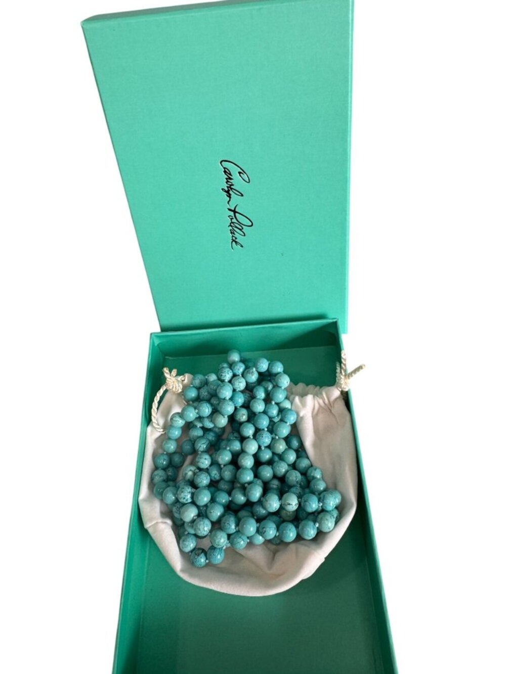 Carolyn Pollack Hand Knotted Turquoise 80" Infinity Wrap Necklace - Picture 2 of 9